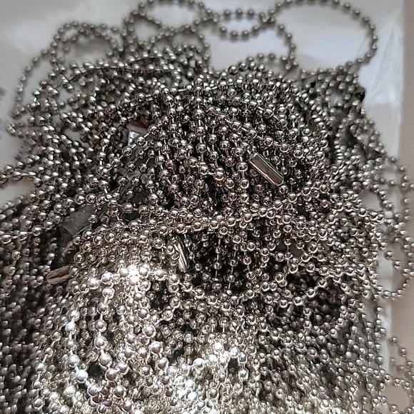 150 + Pieces Blank Dog Pet Metal Bone Shaped Id Tags Aluminum Steel Chains Key - Picture 3 of 7